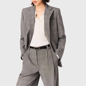 Single-Breasted Check Blazer