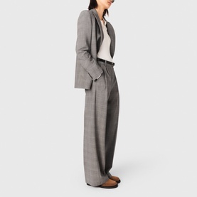 Single-Breasted Check Blazer