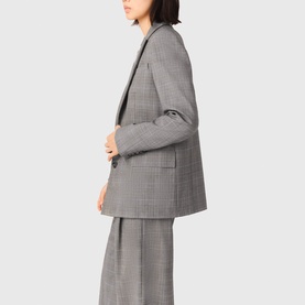 Single-Breasted Check Blazer