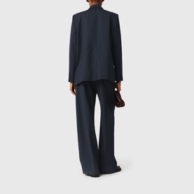 Pinstripe Single-Breasted Suit Jacket
