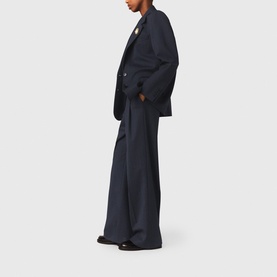 Pinstripe Single-Breasted Suit Jacket