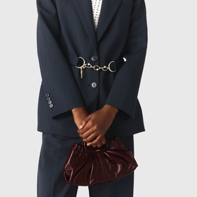 Pinstripe Single-Breasted Suit Jacket