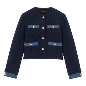 Denim Trim Tweed Jacket