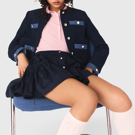 Denim Trim Tweed Jacket