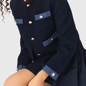 Denim Trim Tweed Jacket
