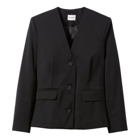 Collarless Single-Breasted Blazer