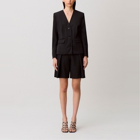 Collarless Single-Breasted Blazer