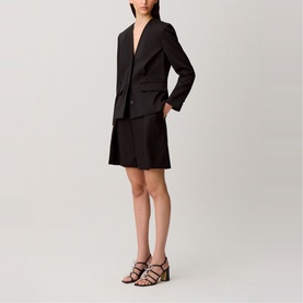 Collarless Single-Breasted Blazer