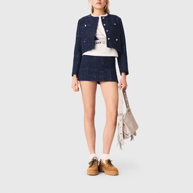 Single-Breasted Checked Jacket