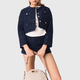 Single-Breasted Checked Jacket