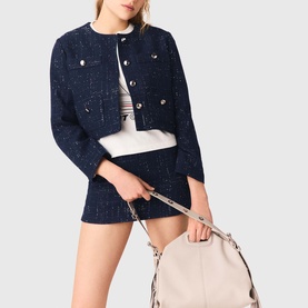 Single-Breasted Checked Jacket