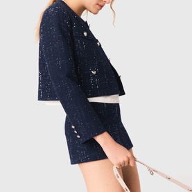 Single-Breasted Checked Jacket