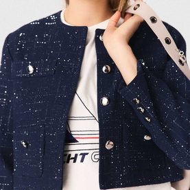 Single-Breasted Checked Jacket