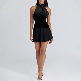 Asa Georgette Velvet Mini Skirt