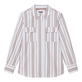 Striped Scallop Trim Shirt