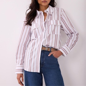 Striped Scallop Trim Shirt