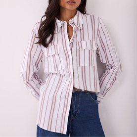 Striped Scallop Trim Shirt