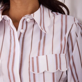 Striped Scallop Trim Shirt