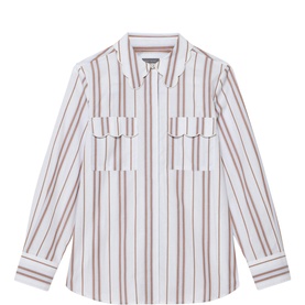 Striped Scallop Trim Shirt