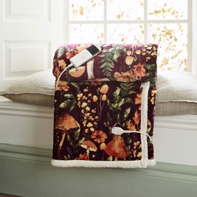 Mushroom Heated Throw Wine