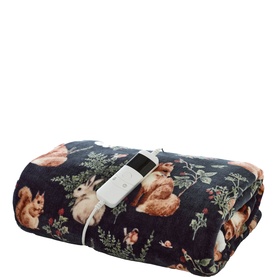 Woodland Wildlife Heated Throw Green