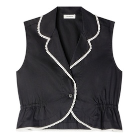 Contrast Trim Peplum Top