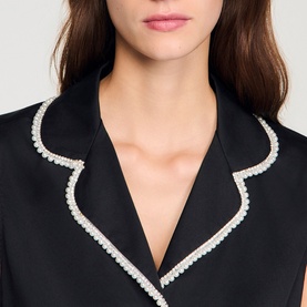 Contrast Trim Peplum Top
