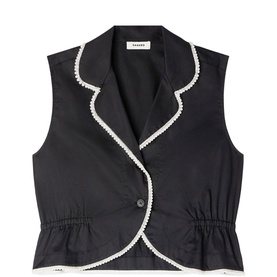 Contrast Trim Peplum Top