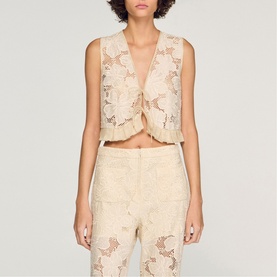Guipure Lace Crop Top