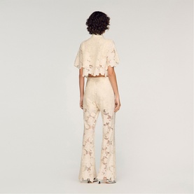 Floral Lace Flared Trousers