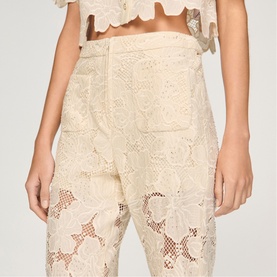 Floral Lace Flared Trousers