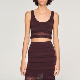 Pointelle Knitted Crop Top