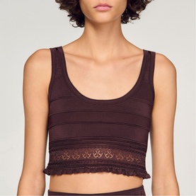 Pointelle Knitted Crop Top