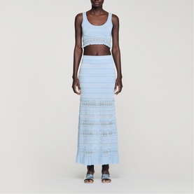Pointelle Knit Crop Top