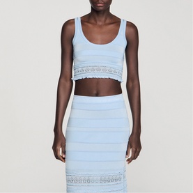 Pointelle Knit Crop Top