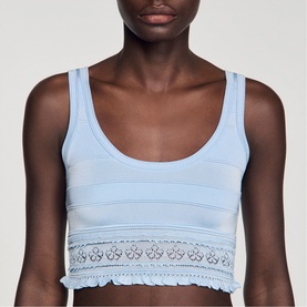 Pointelle Knit Crop Top