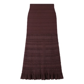 Pointelle Knitted Flared Skirt