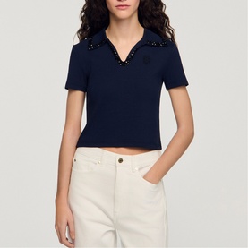 Embellished Collar Polo Shirt