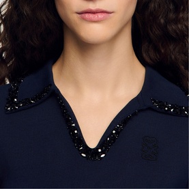 Embellished Collar Polo Shirt