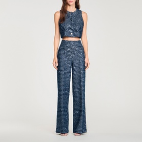 Sequin Wide Leg Trousers