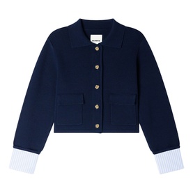 Stripe Patch Pocket Cardigan