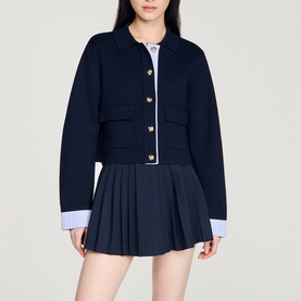 Stripe Patch Pocket Cardigan