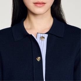 Stripe Patch Pocket Cardigan