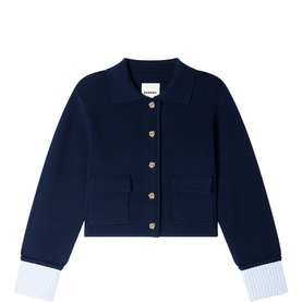 Stripe Patch Pocket Cardigan