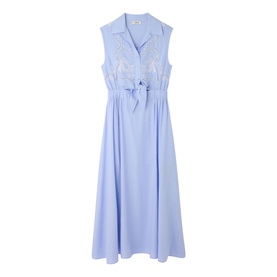 Embroidery Tie-Waist Dress