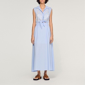 Embroidery Tie-Waist Dress