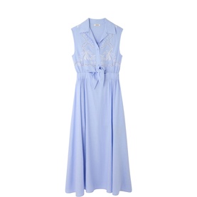 Embroidery Tie-Waist Dress