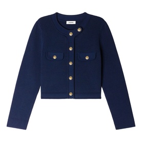 Cropped Rib Knit Cardigan