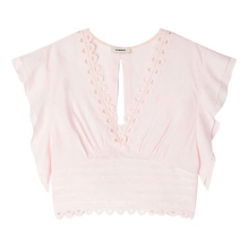 Floral Jacquard Cropped Top