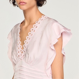 Floral Jacquard Cropped Top